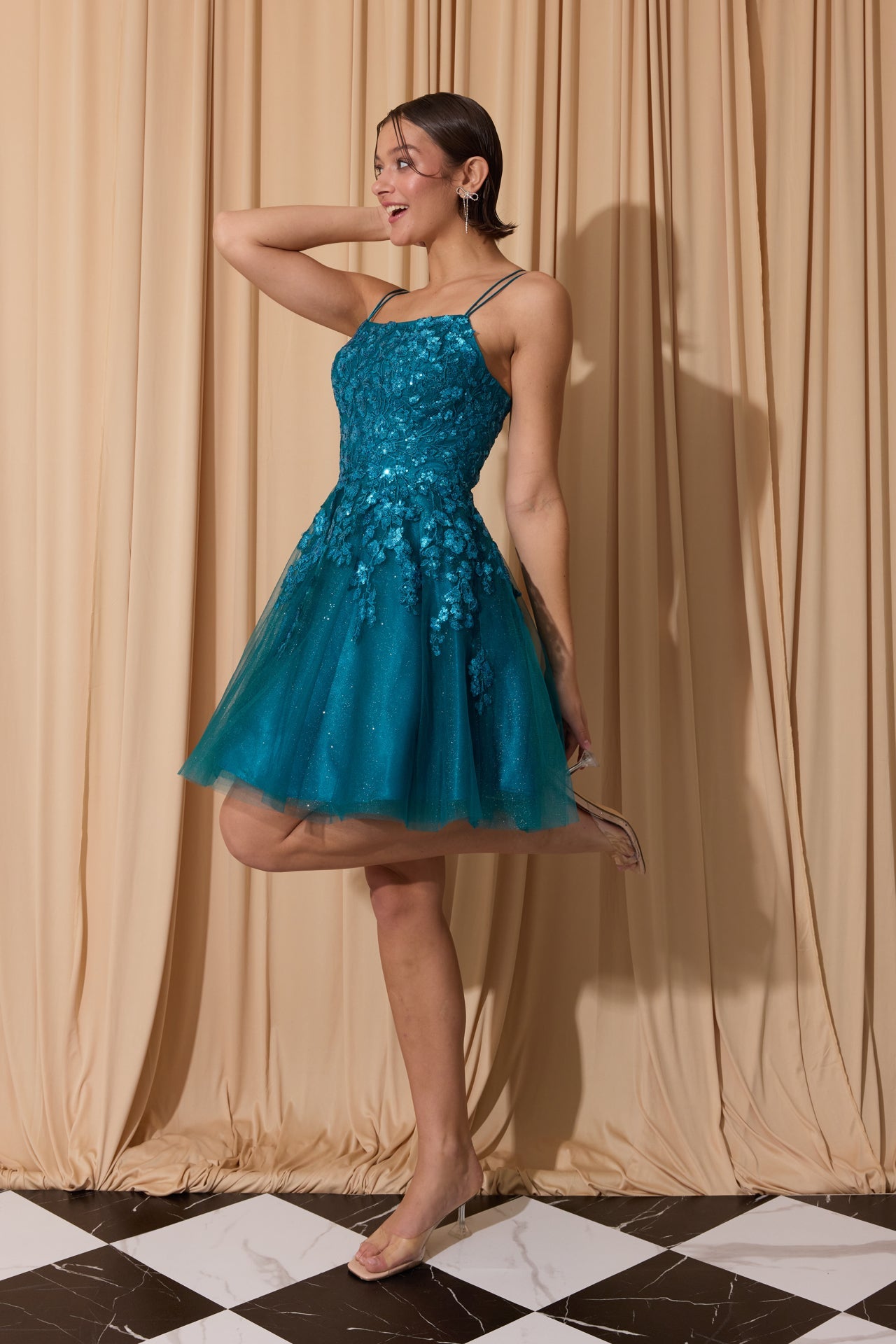 Glitter Short Sleeveless A-line Dress by Eureka EK127 - product image 4