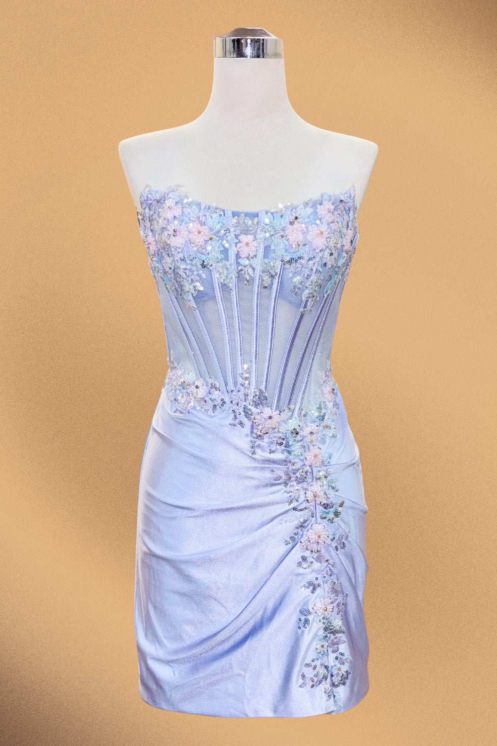 Applique Short Strapless Dress by Amelia Couture 9065S - product image 7