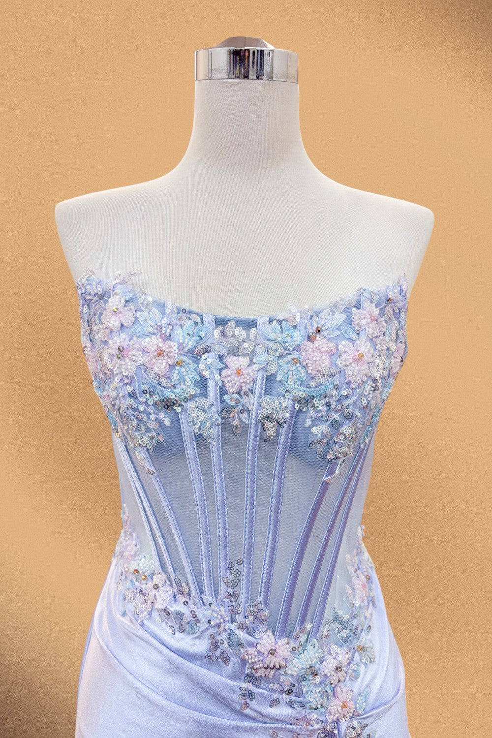 Applique Short Strapless Dress by Amelia Couture 9065S - product image 8