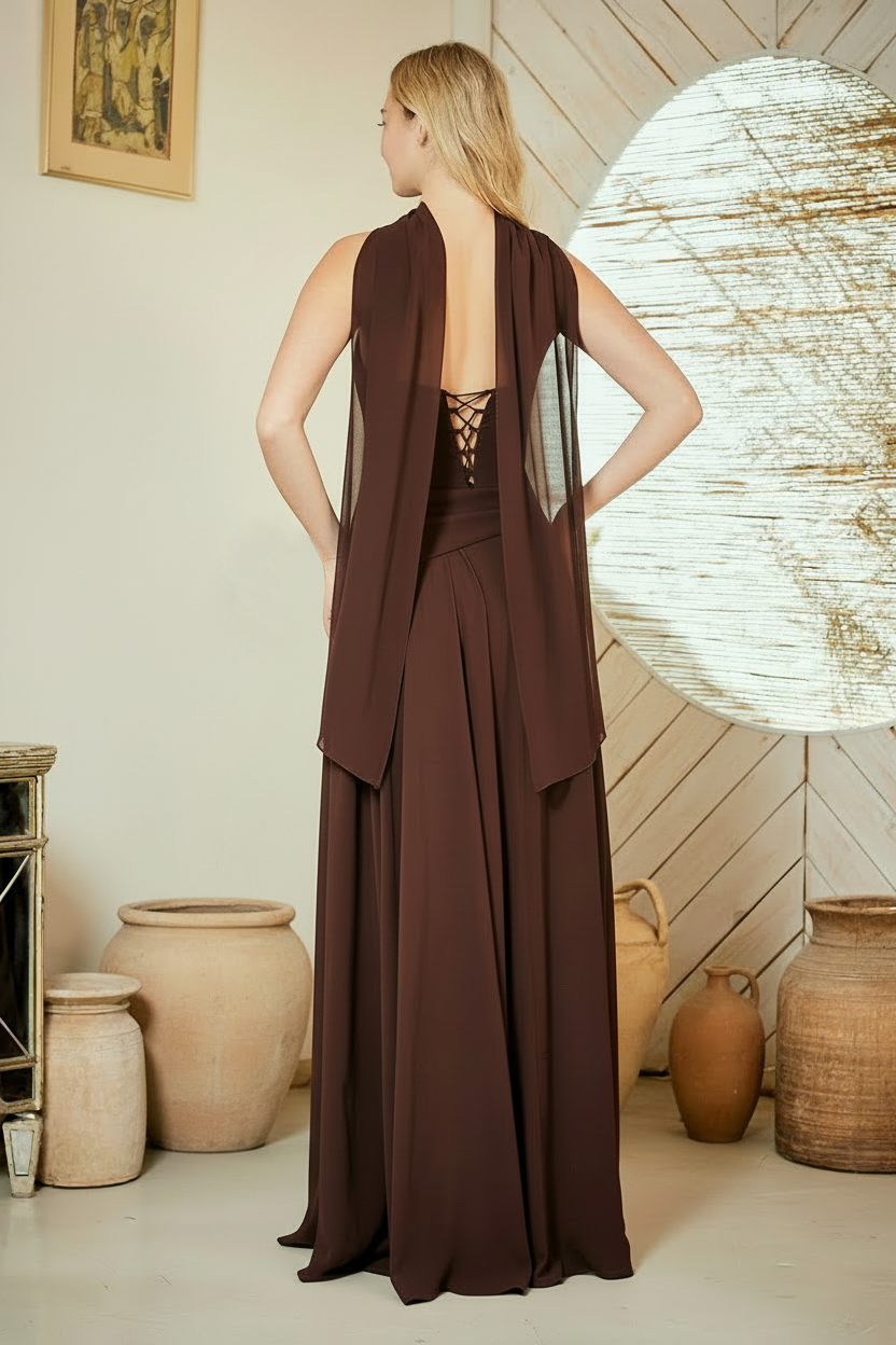 Strapless Scarf A-line Gown by Amelia Couture 6133 - image 2