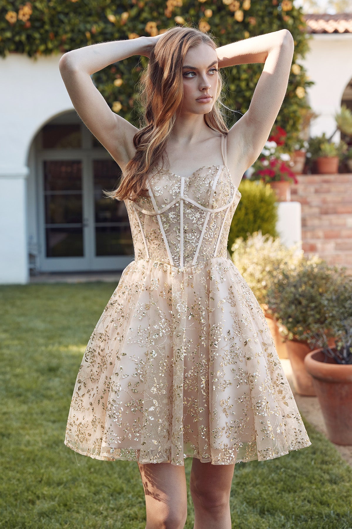 Glitter Print Short Sleeveless Dress by Juliet JT977U - product image 4