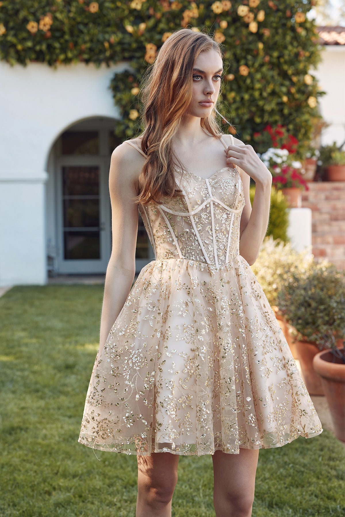 Glitter Print Short Sleeveless Dress by Juliet JT977U - product image 7