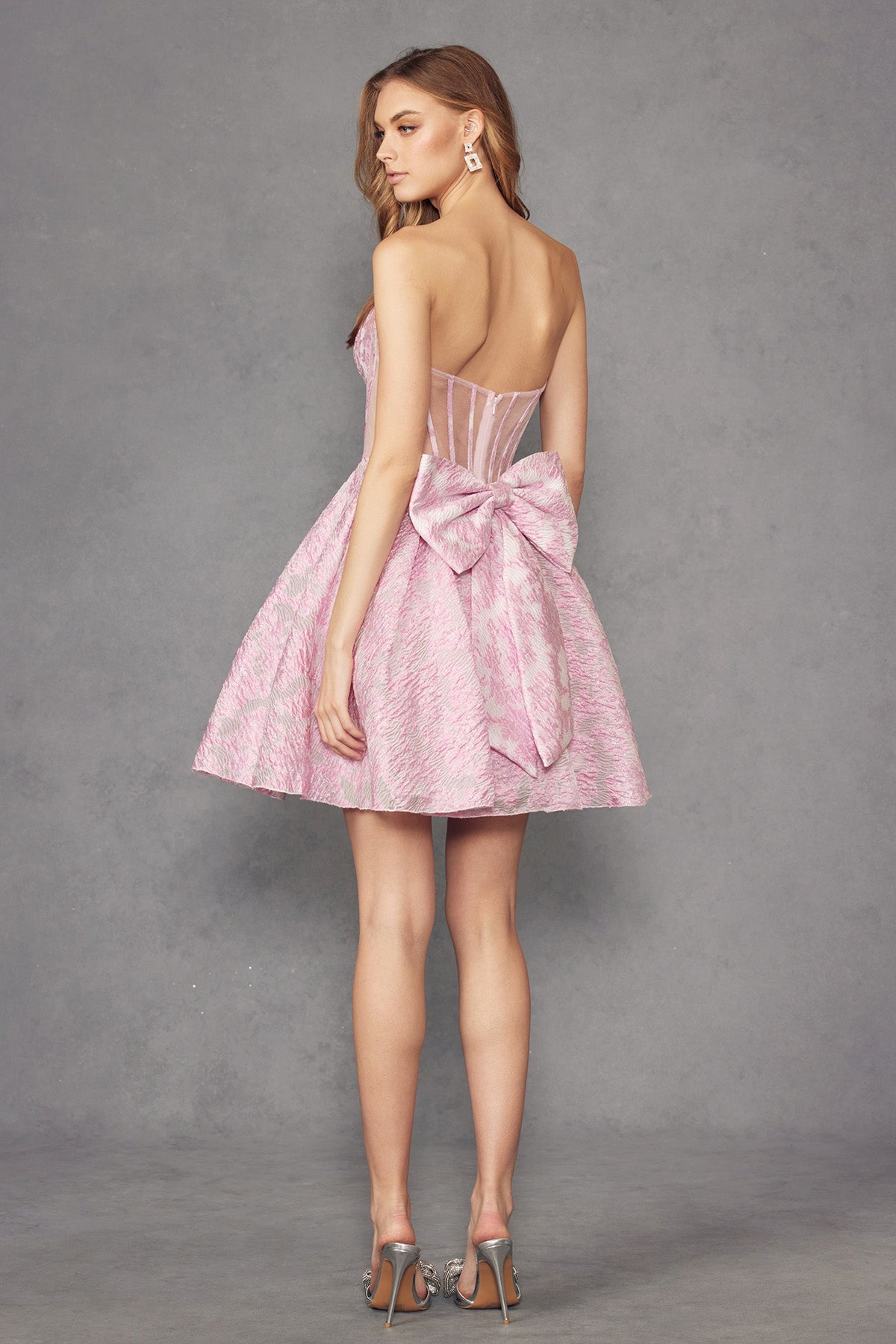 Floral Print Short Strapless Dress by Juliet JT982S - product image 2
