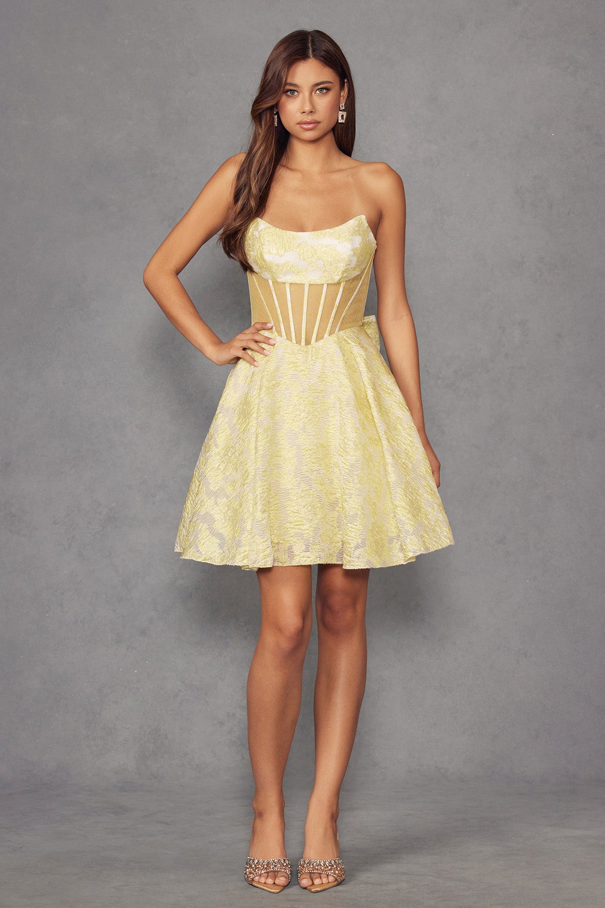 Floral Print Short Strapless Dress by Juliet JT982S - product image 6