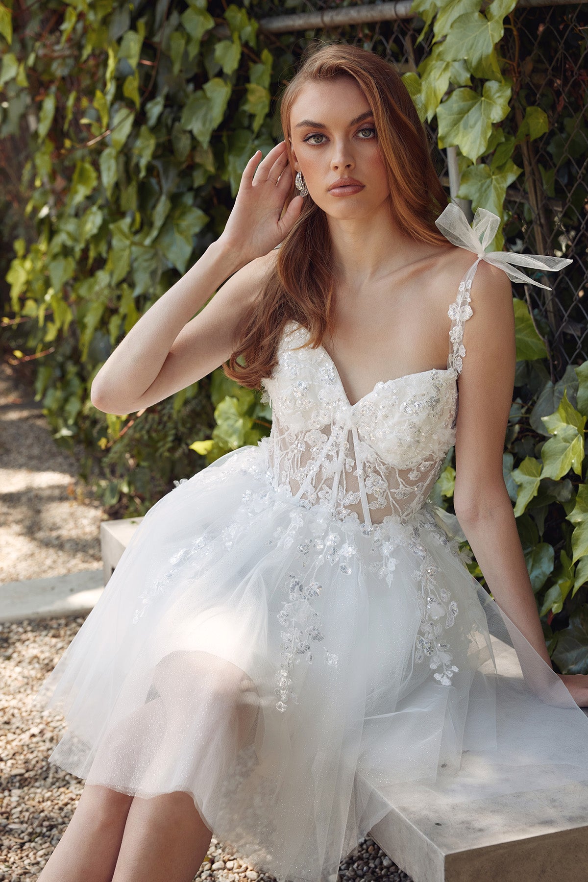 Applique Short Sleeveless Dress by Juliet JT972LW - product image 2