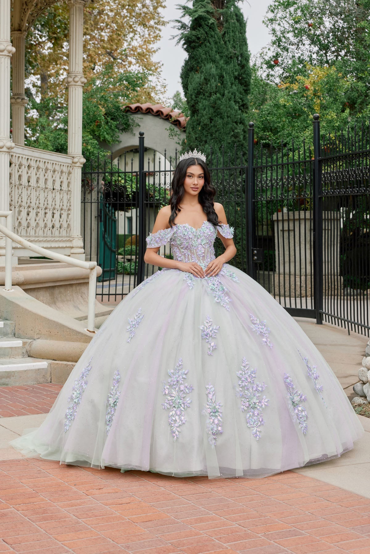 Applique Off Shoulder Ball Gown by Juliet JT1479J - product image 1