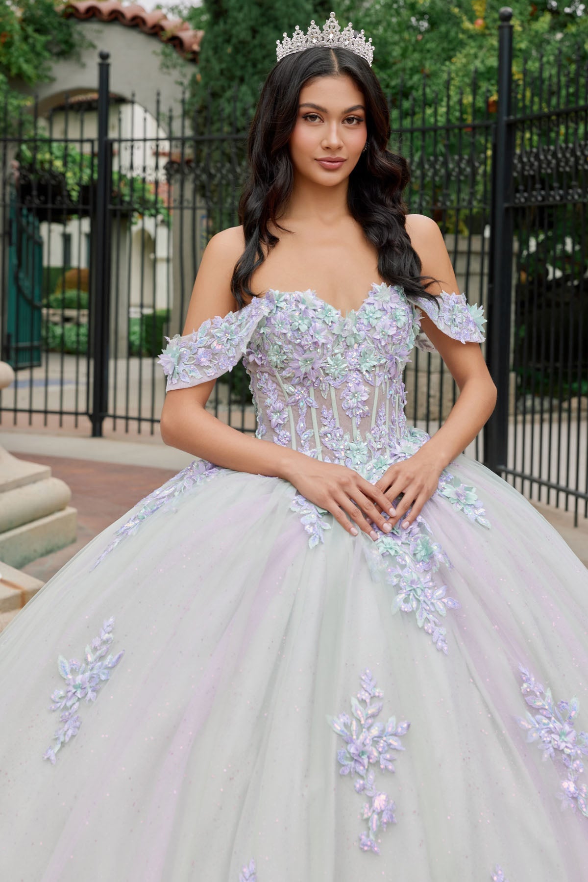 Applique Off Shoulder Ball Gown by Juliet JT1479J - product image 3