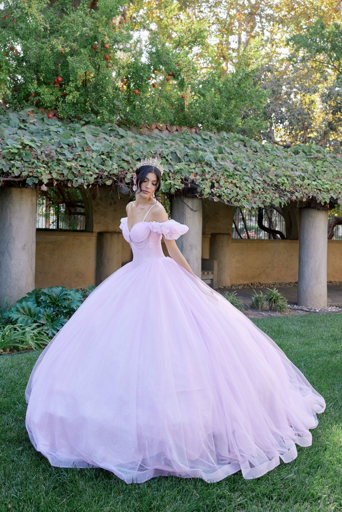 Glitter Tulle Off Shoulder Ball Gown by Juliet JT1487H - product image 7