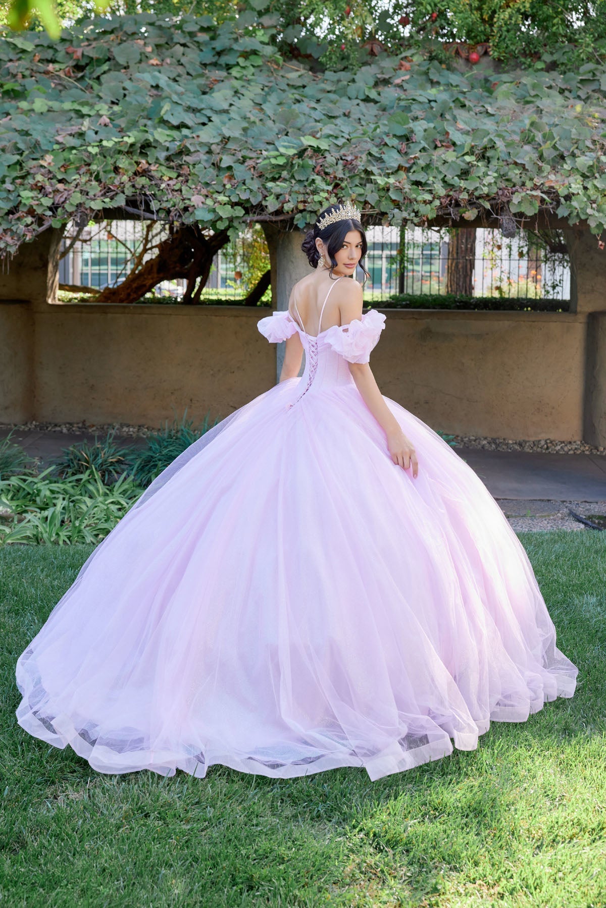 Glitter Tulle Off Shoulder Ball Gown by Juliet JT1487H - product image 2