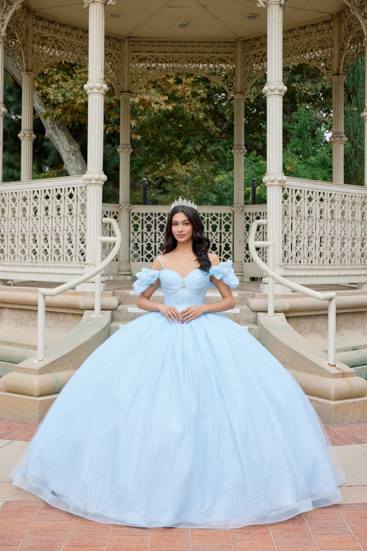 Glitter Tulle Off Shoulder Ball Gown by Juliet JT1487H - product image 12