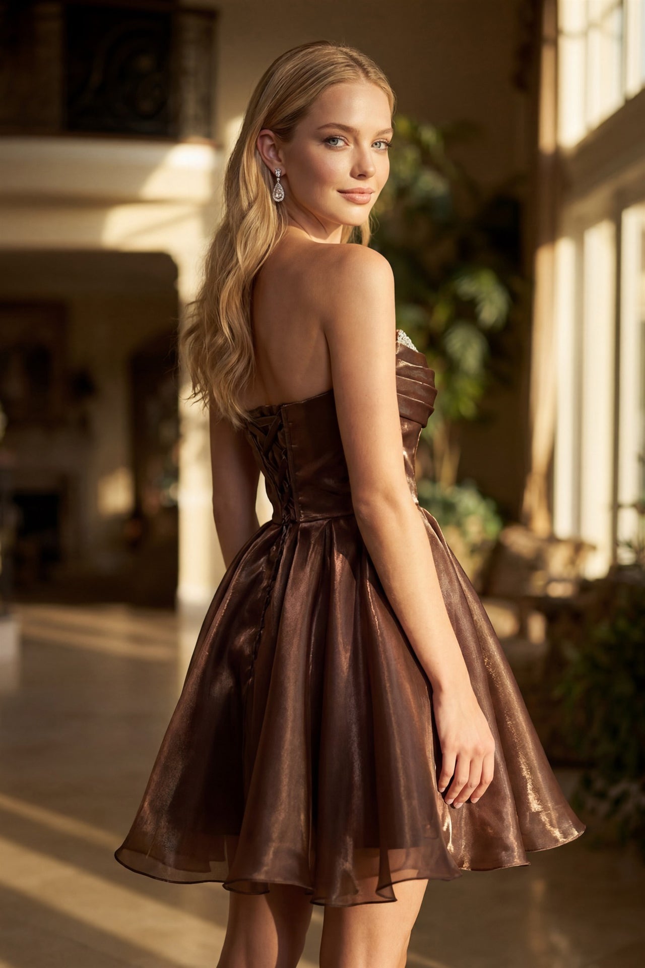 Beaded Short Strapless A-line Dress by Juliet JT7187S - product image 2