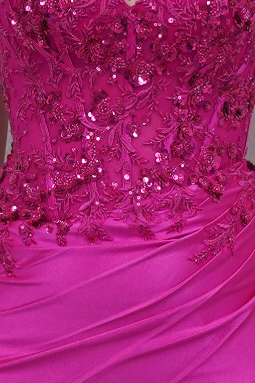 Applique Short Strapless Slit Dress by Nox Anabel E7052 - product image 3