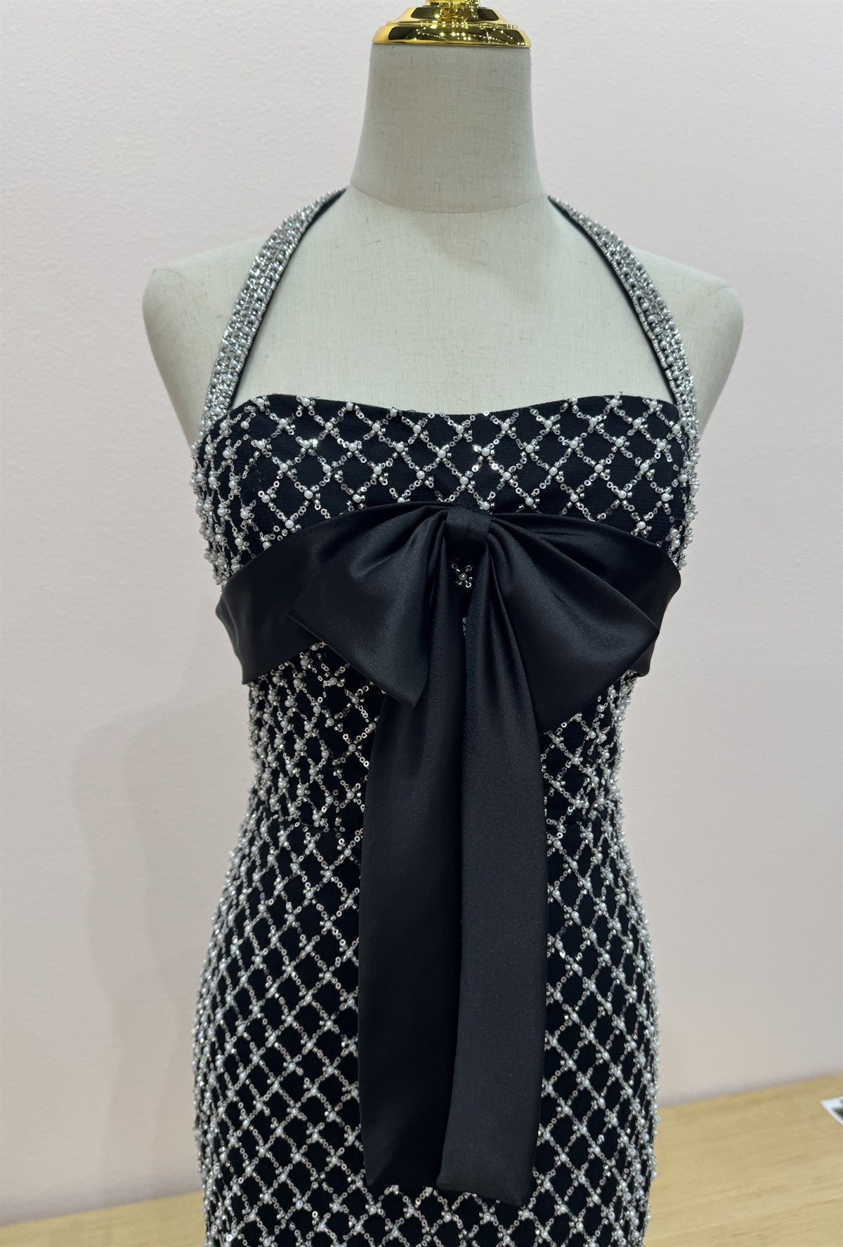 Beaded Short Halter Dress by Nox Anabel T7099 - product image 3
