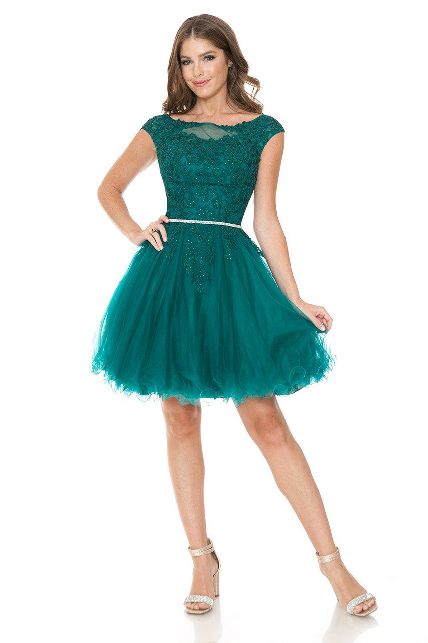 Short Cap Sleeve Ruffled Dress by Lenovia 8177 - product image 4