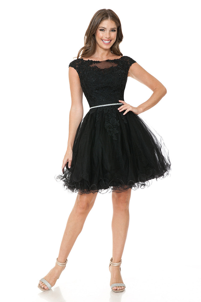 Short Cap Sleeve Ruffled Dress by Lenovia 8177 - product image 12