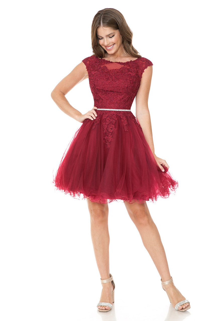 Short Cap Sleeve Ruffled Dress by Lenovia 8177 - product image 11