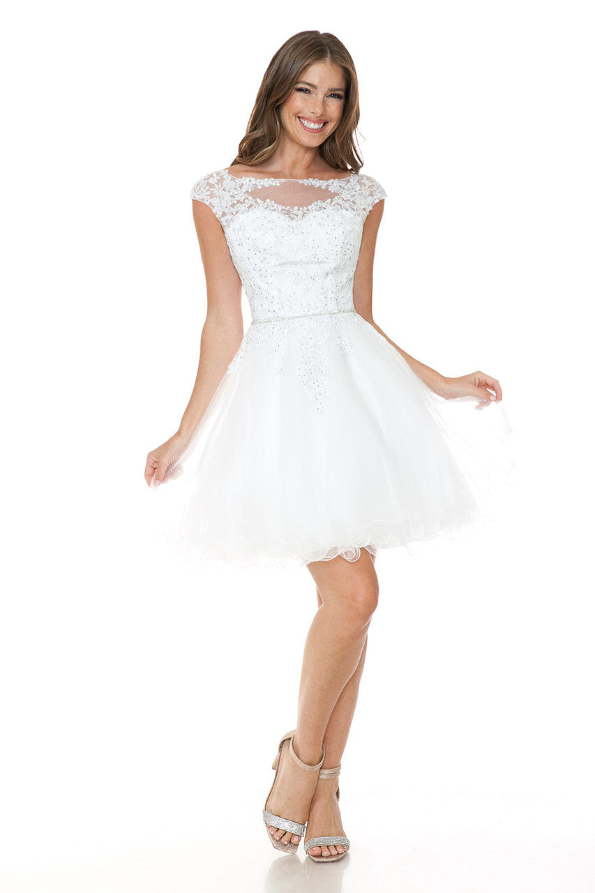 Short Cap Sleeve Ruffled Dress by Lenovia 8177 - product image 13