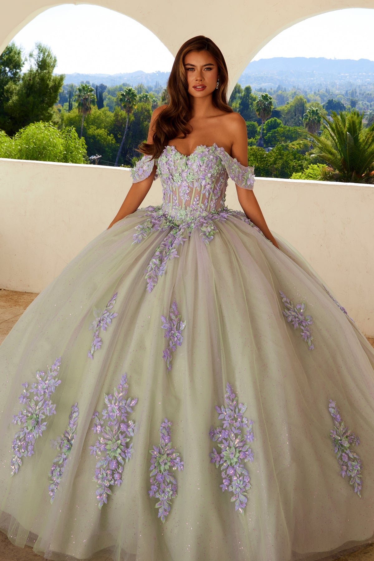 Applique Off Shoulder Ball Gown by Juliet JT1479J - product image 4