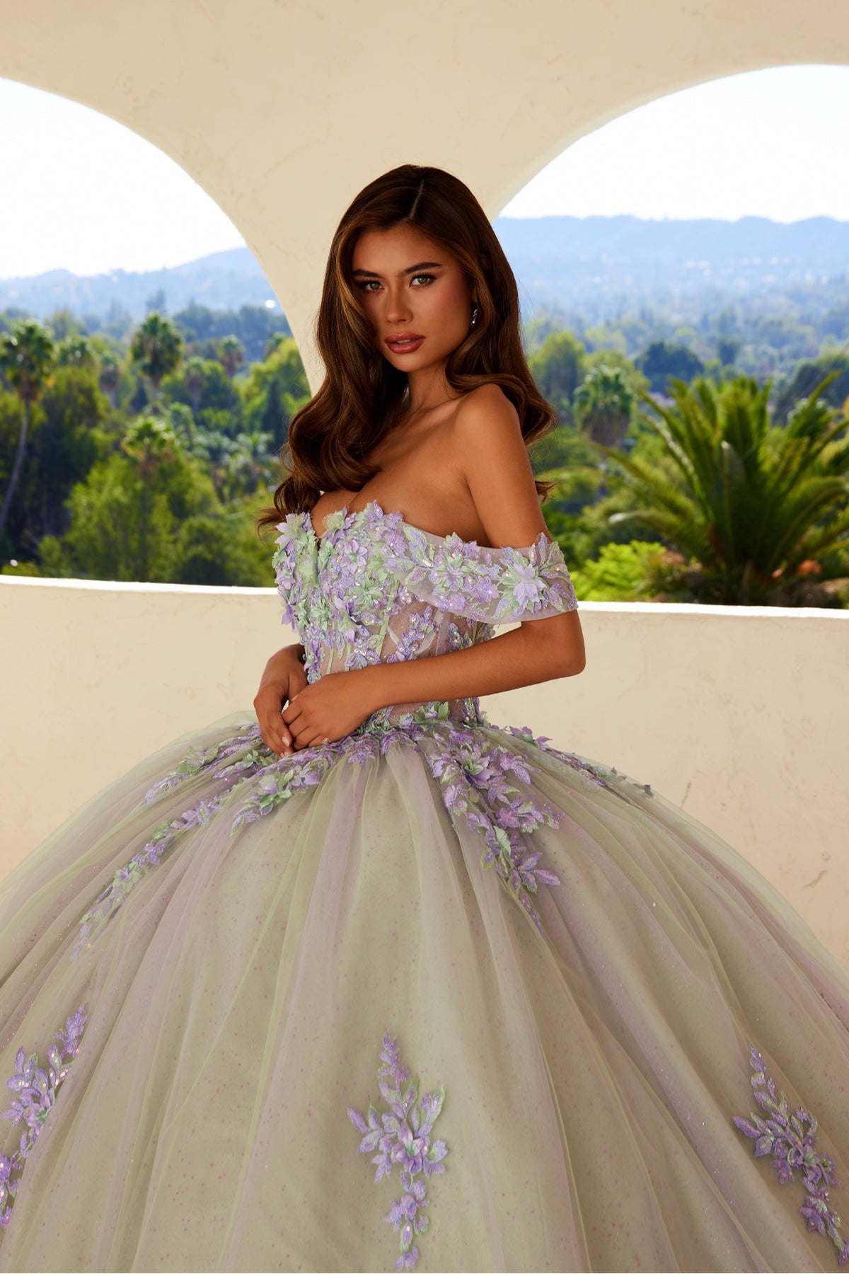Applique Off Shoulder Ball Gown by Juliet JT1479J - product image 6