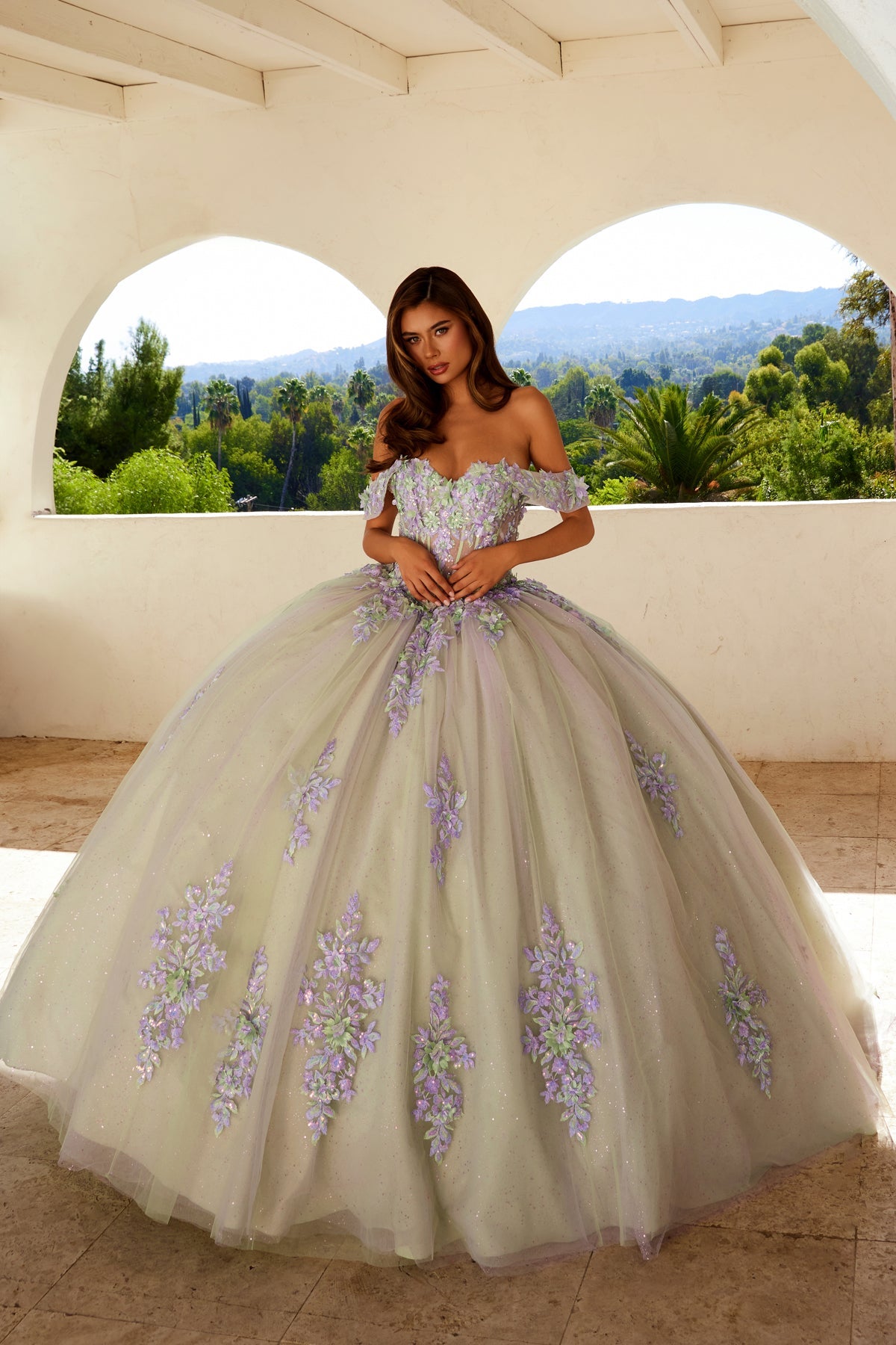 Applique Off Shoulder Ball Gown by Juliet JT1479J - product image 7
