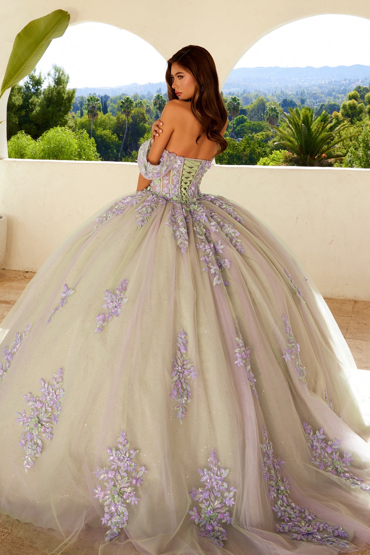 Applique Off Shoulder Ball Gown by Juliet JT1479J - product image 5