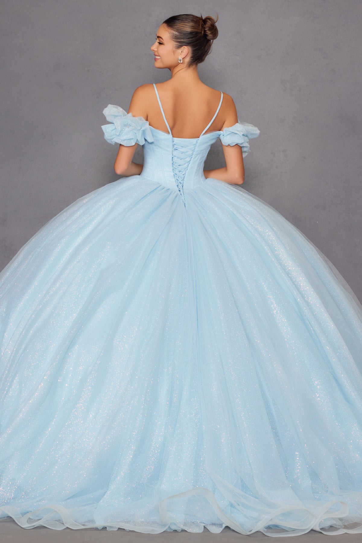 Glitter Tulle Off Shoulder Ball Gown by Juliet JT1487H - product image 16