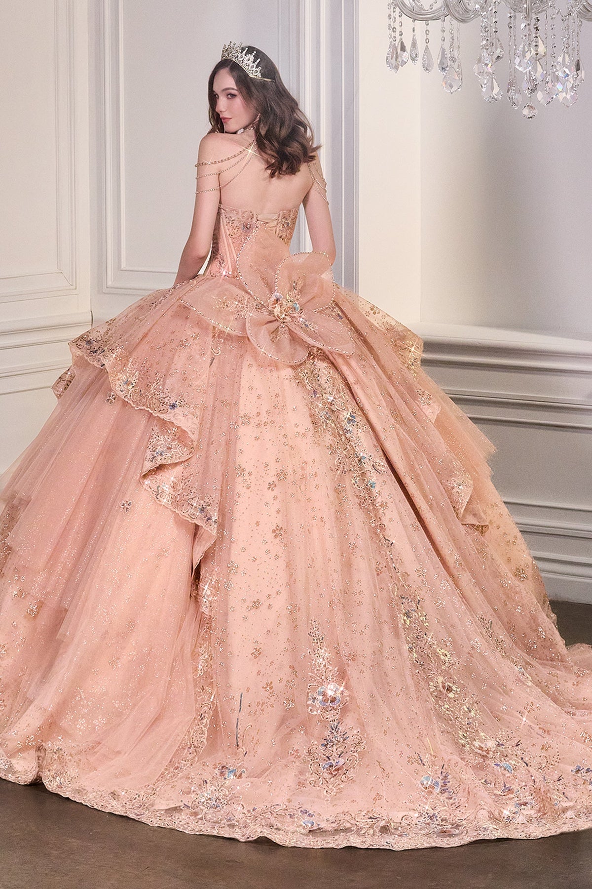Applique Strapless Layered Ball Gown by Ladivine 15727 - product image 2