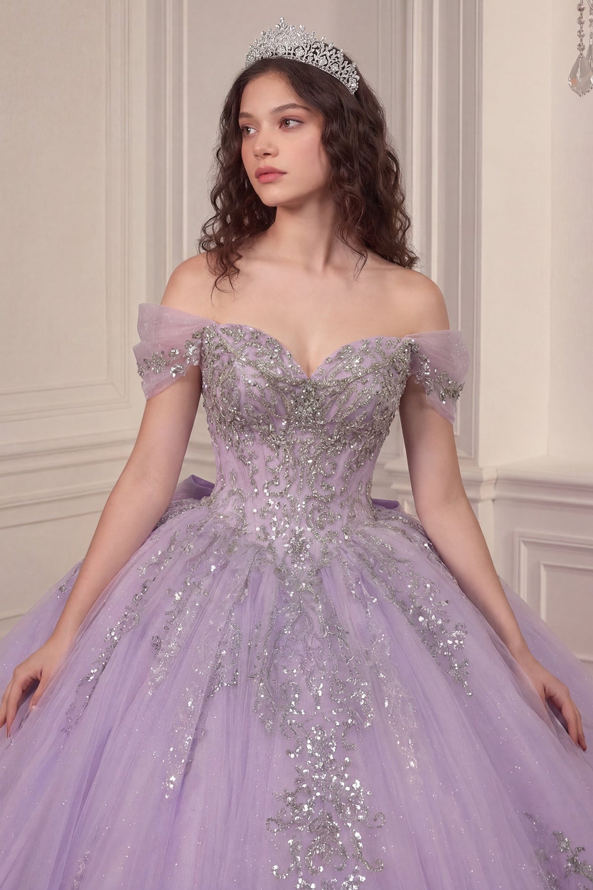 Applique Sweetheart Ball Gown by Ladivine 15730 - product image 3