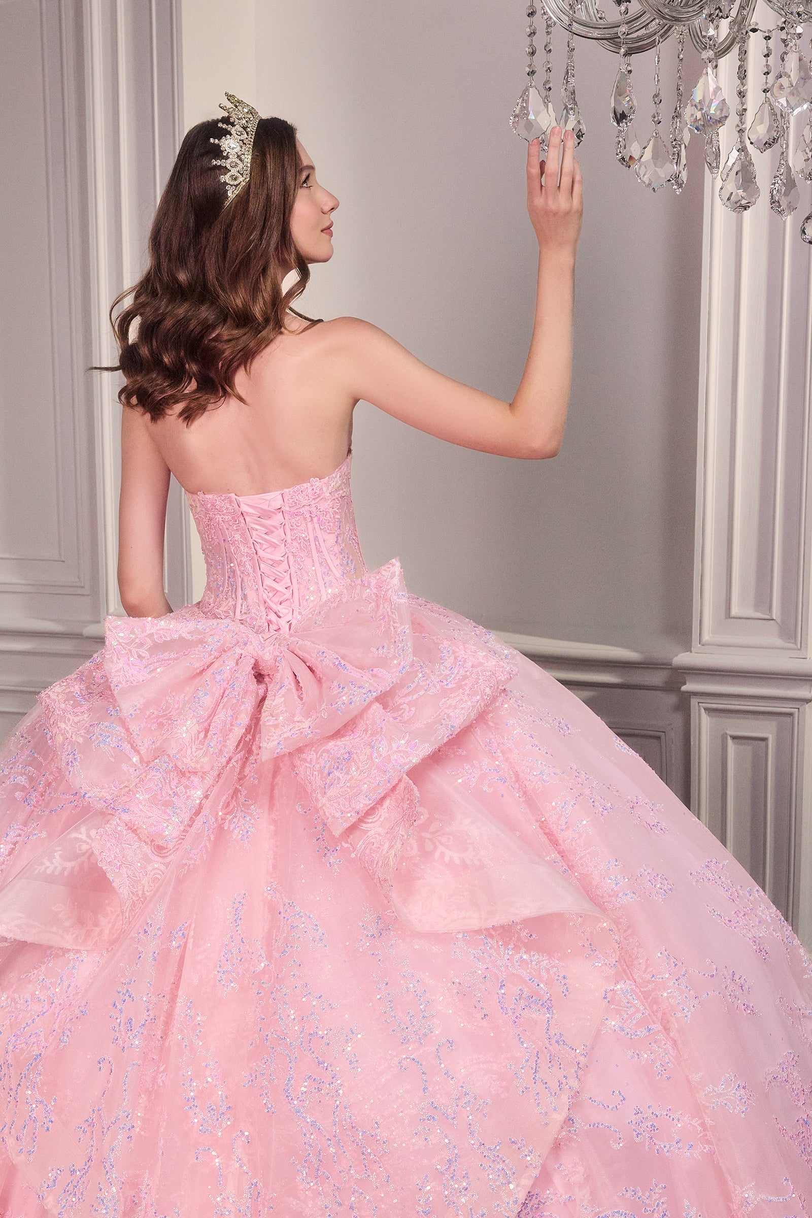 Applique Strapless Bow Ball Gown by Ladivine 15732 - product image 9
