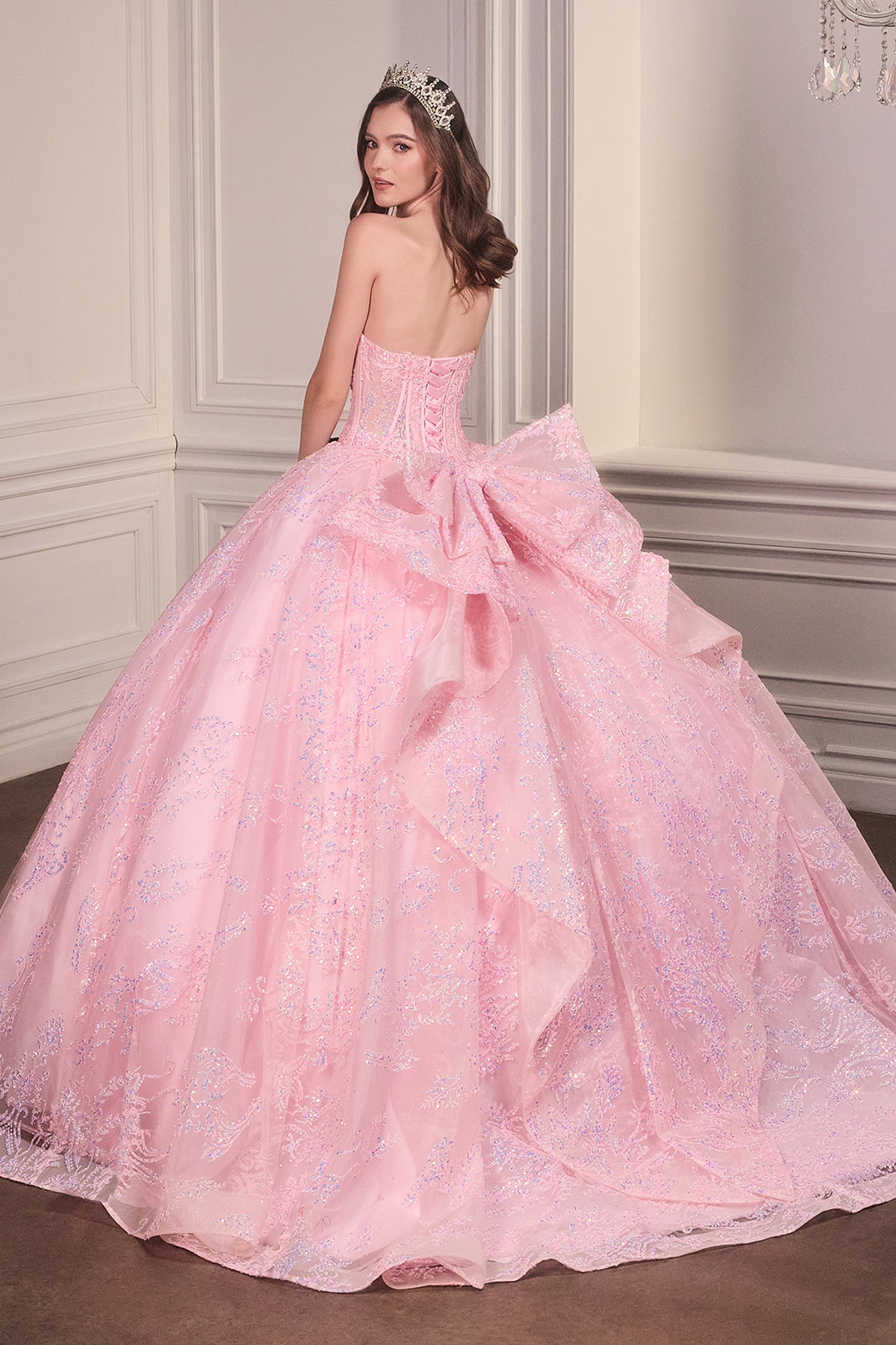 Applique Strapless Bow Ball Gown by Ladivine 15732 - product image 7