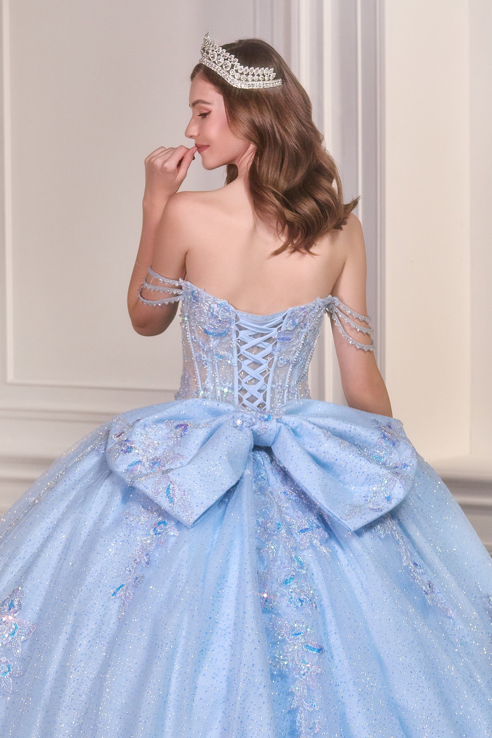 Off Shoulder Corset Ball Gown by Ladivine 15735 - product image 4