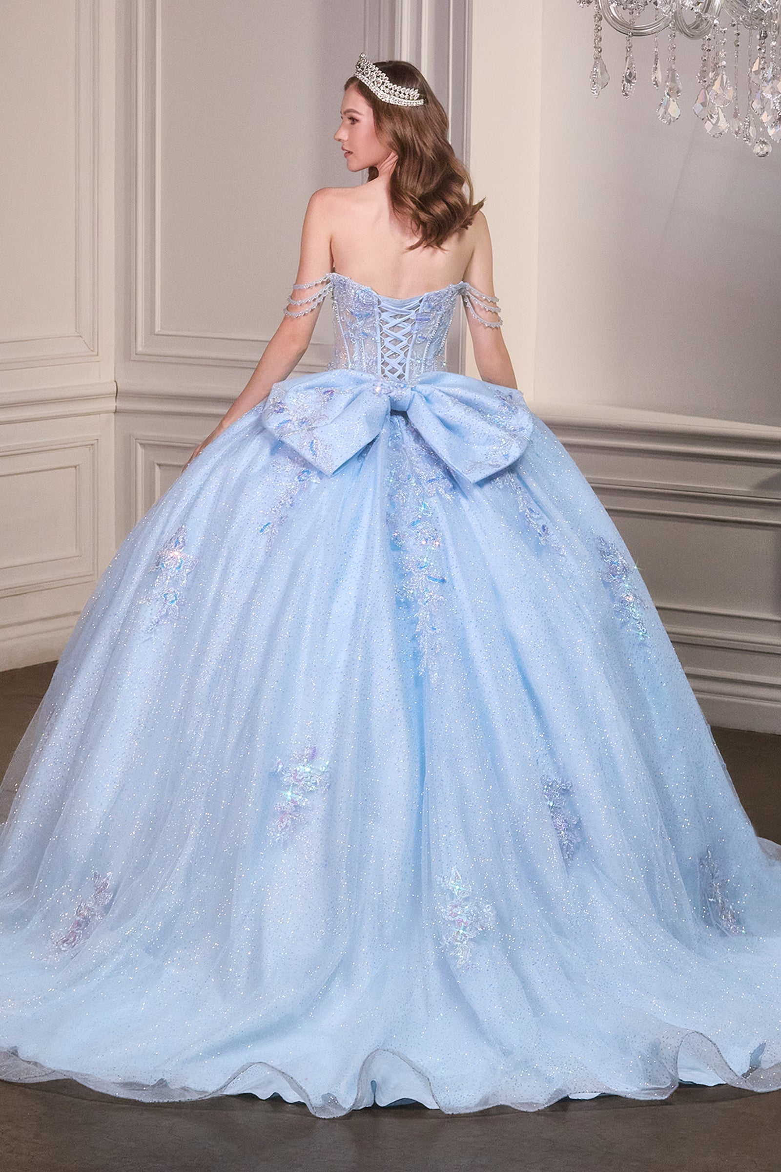 Off Shoulder Corset Ball Gown by Ladivine 15735 - product image 2