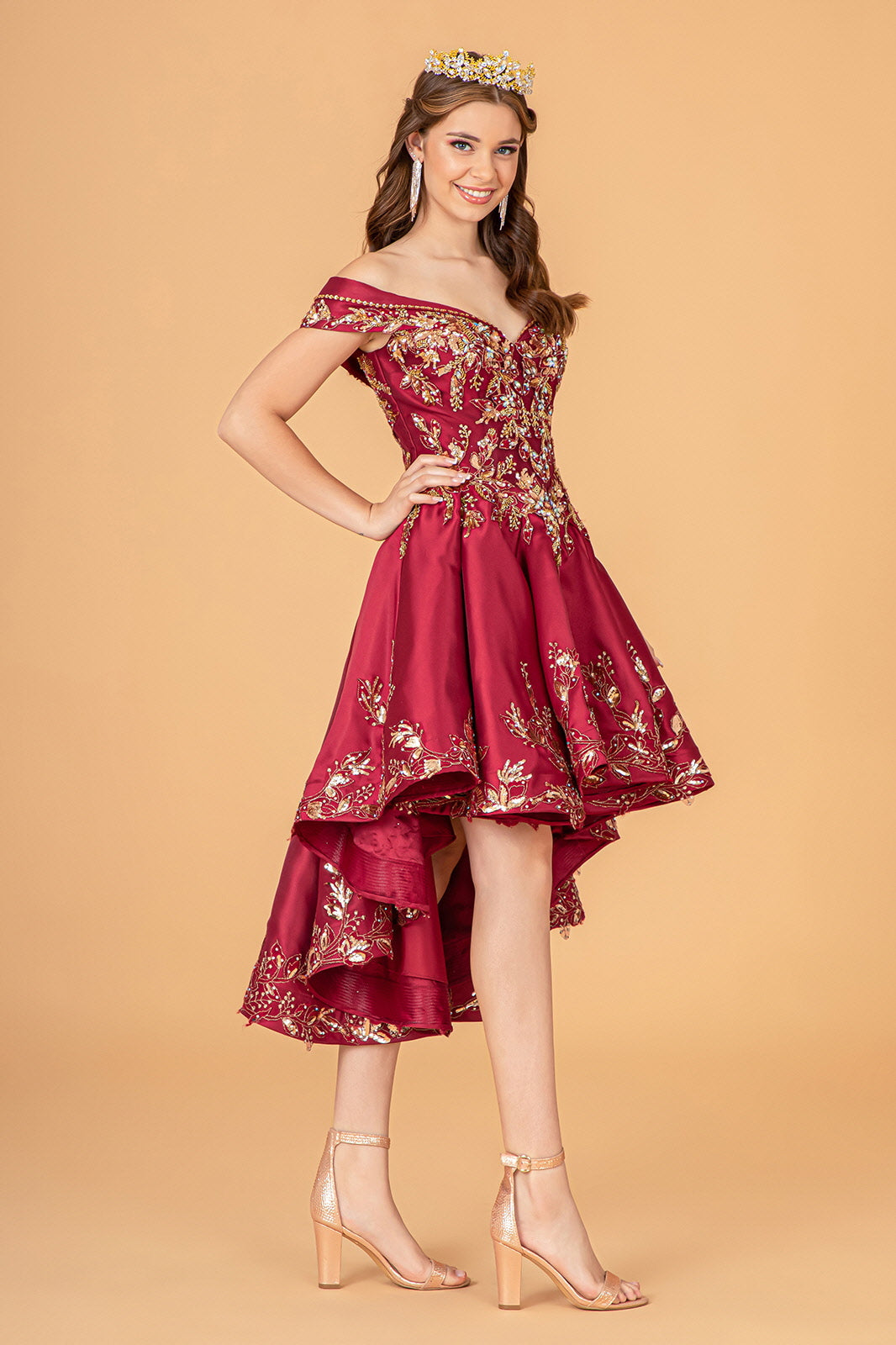2 Piece Off Shoulder Satin Ball Gown by Elizabeth K GL3098 - product image 14