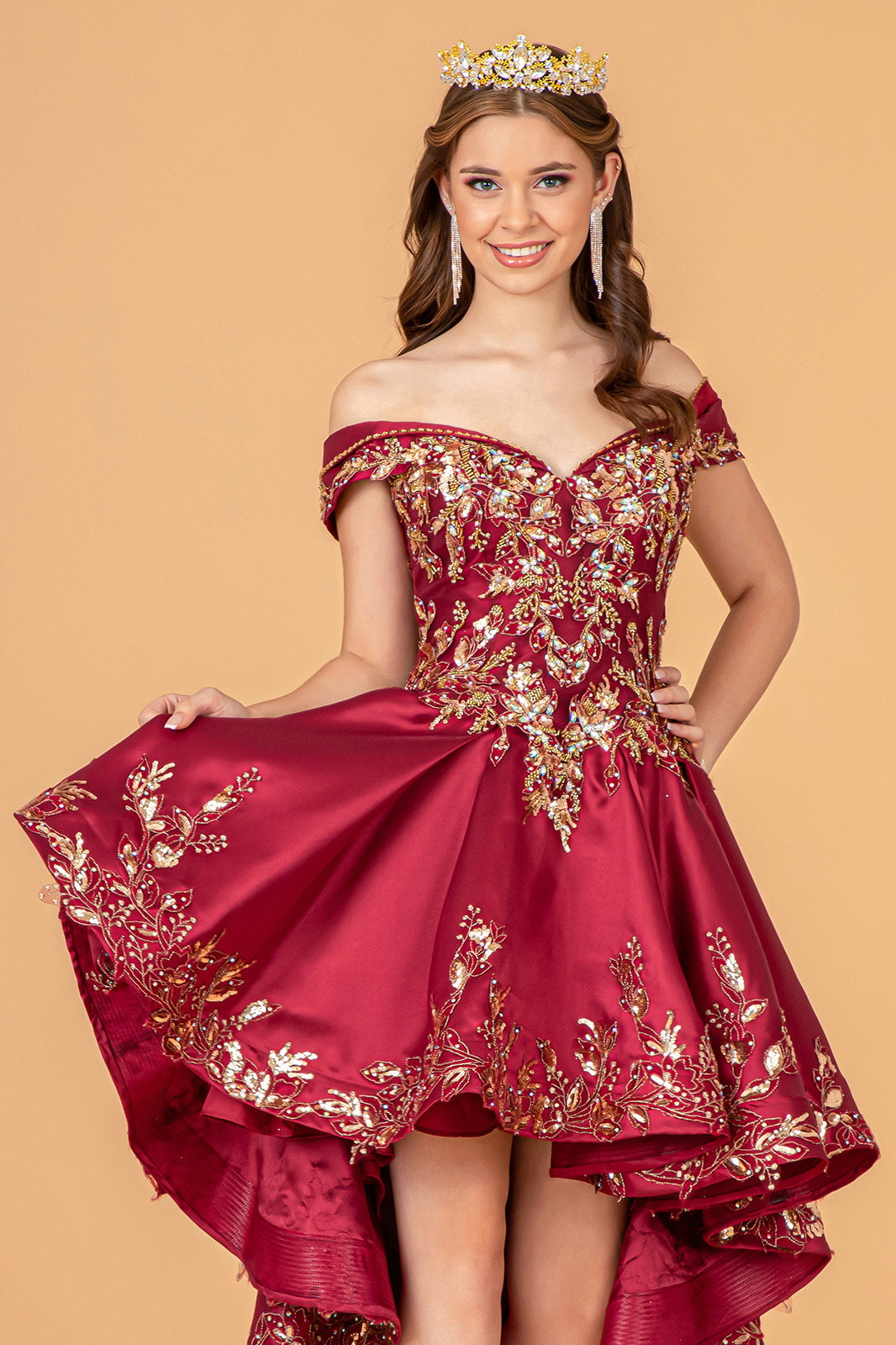 2 Piece Off Shoulder Satin Ball Gown by Elizabeth K GL3098 - product image 13