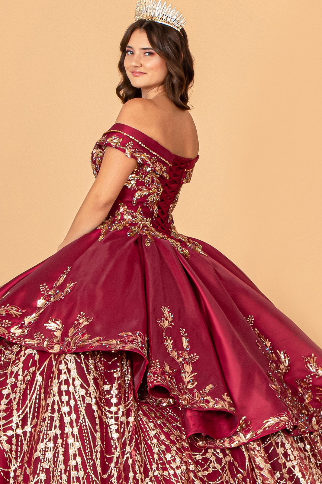 2 Piece Off Shoulder Satin Ball Gown by Elizabeth K GL3098 - product image 12