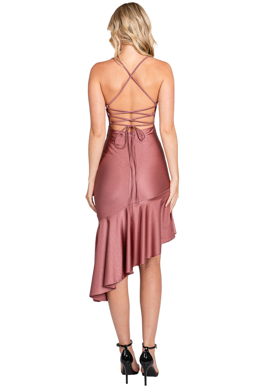 Fitted Cowl Ruffled Midi Dress by Lenovia 3064 - product image 7