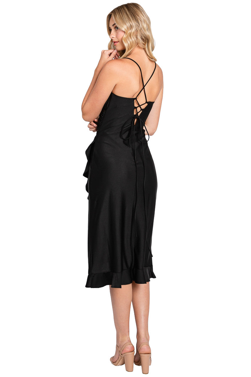 Fitted Sleeveless V-Neck Midi Dress by Lenovia 3065 - product image 2