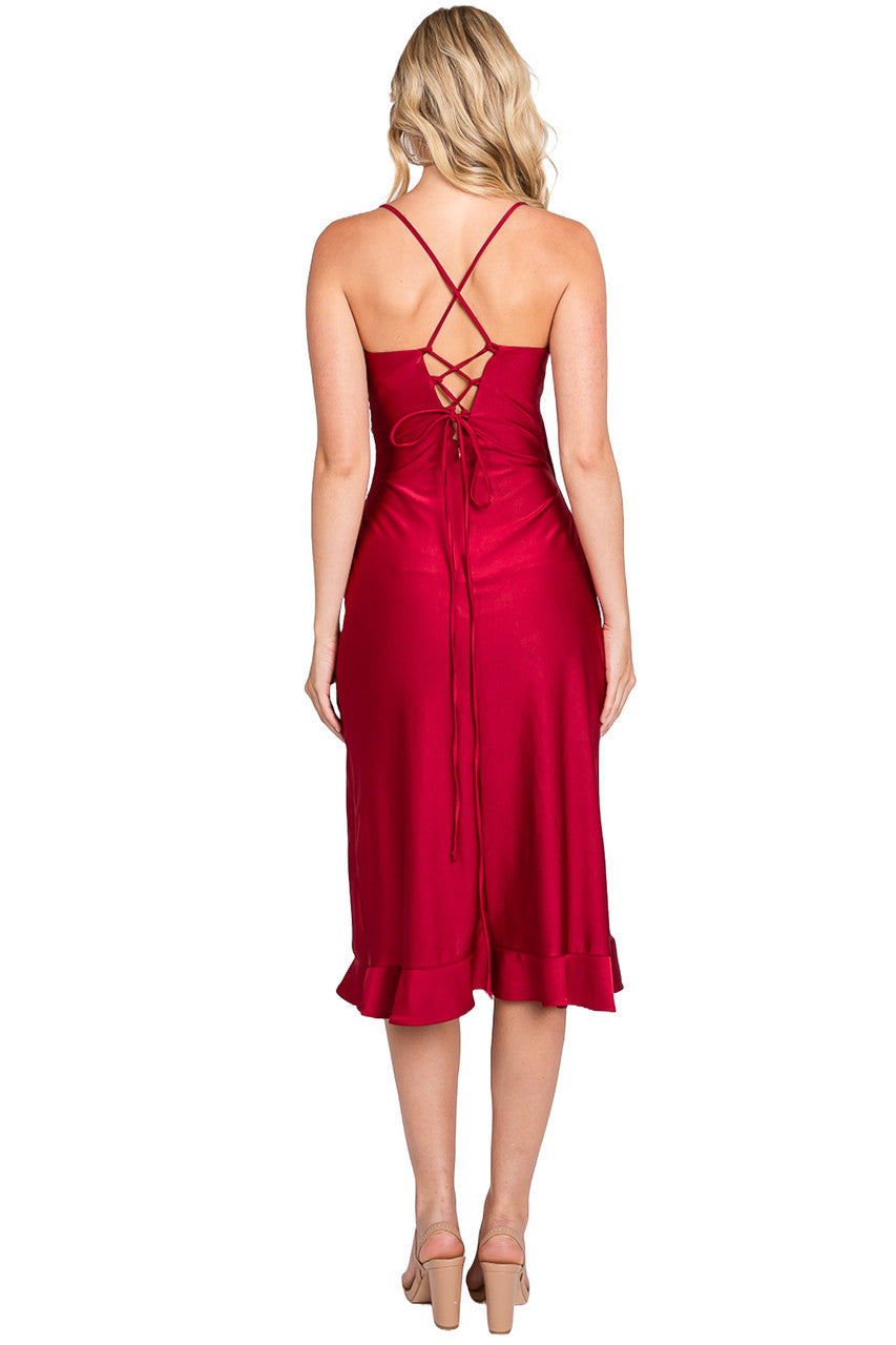 Fitted Sleeveless V-Neck Midi Dress by Lenovia 3065 - product image 6