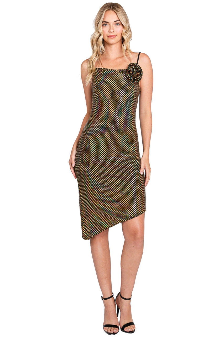 Metallic Fitted Short Sleeveless Dress by Lenovia 3072 - product image 6