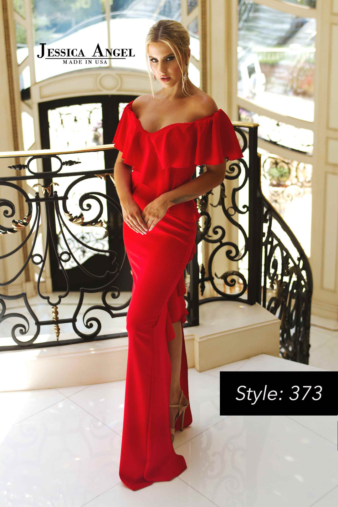 Odessa Fitted Off Shoulder Gown by Jessica Angel 373