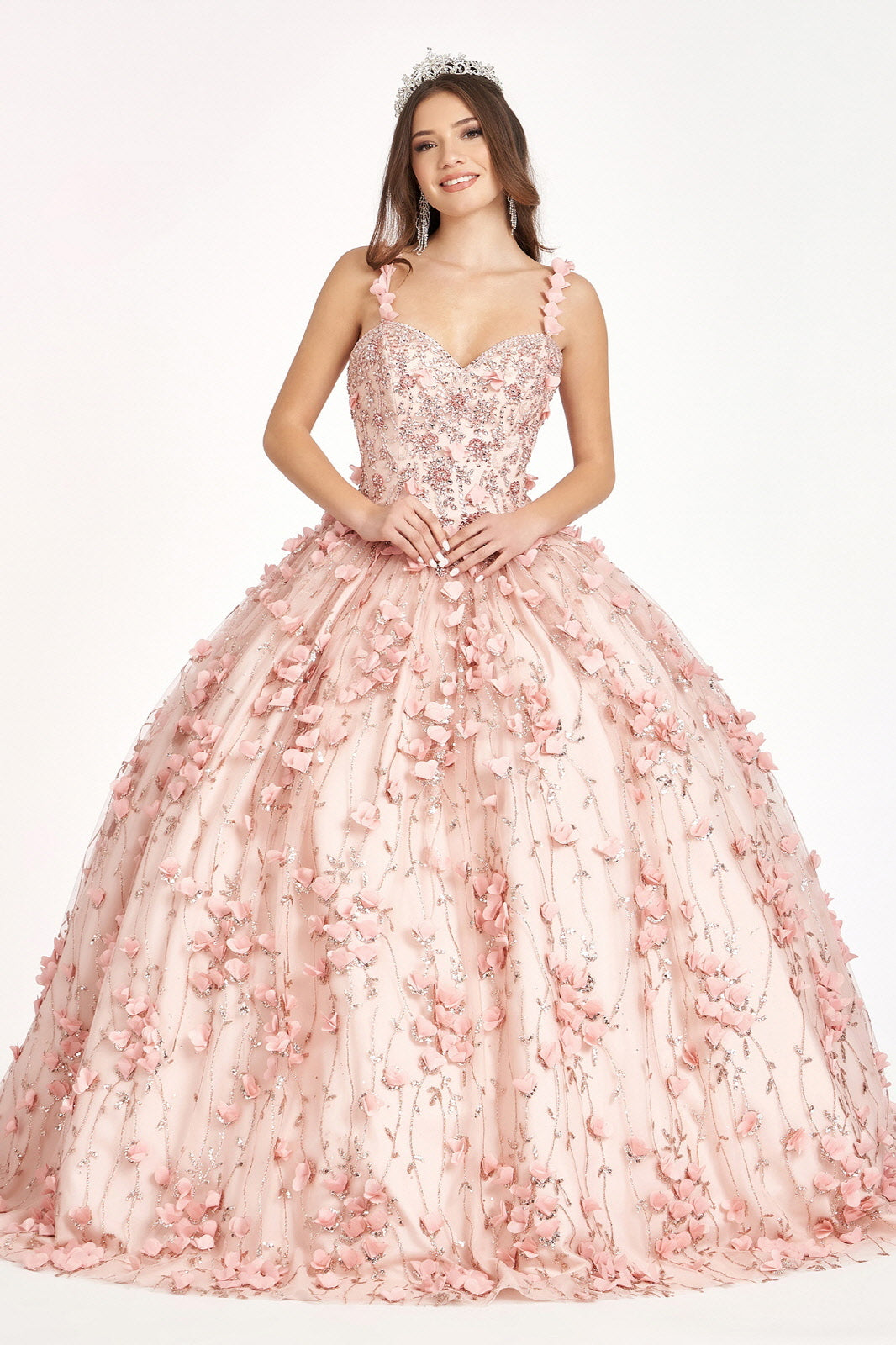 3D Applique Sleeveless Ball Gown by Elizabeth K GL1959 - product image 1