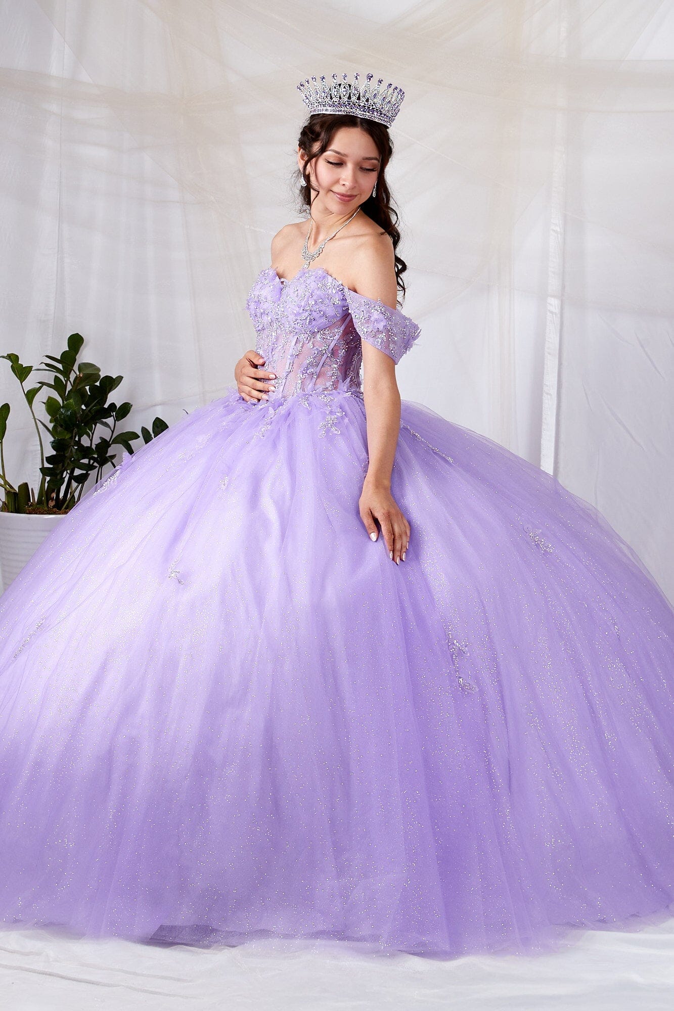 3D Butterfly Off Shoulder Ball Gown by Calla SCL-30015 - product image 6