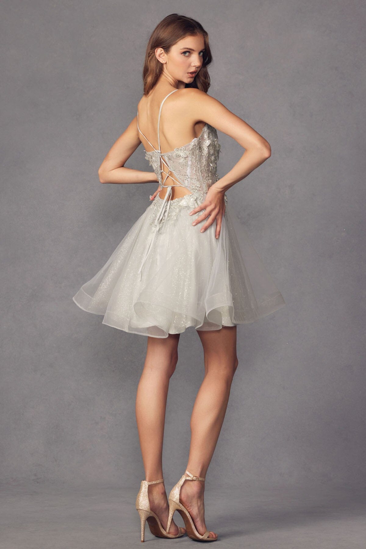 3D Butterfly Short Sleeveless A-line Dress by Juliet 902 - product image 2