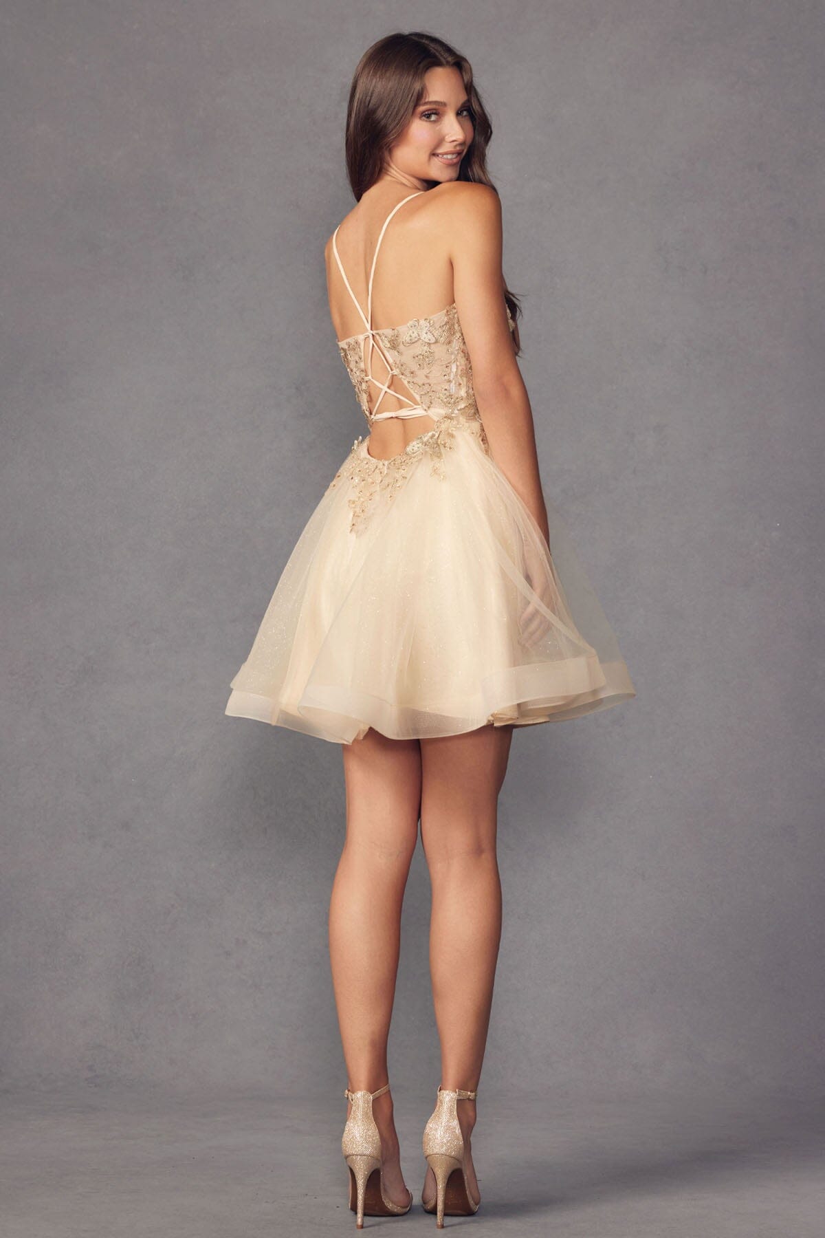 3D Butterfly Short Sleeveless A-line Dress by Juliet 902 - product image 14