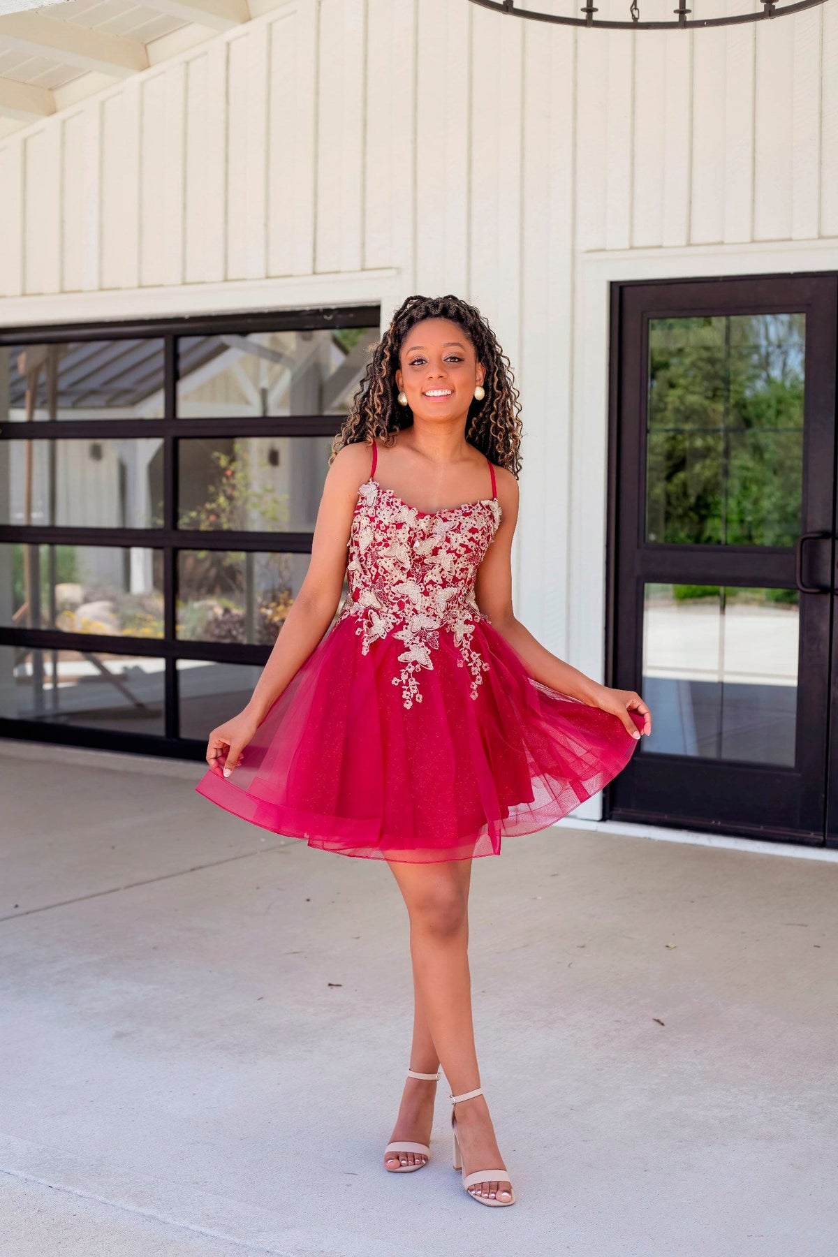 3D Butterfly Short Sleeveless A-line Dress by Juliet 902 - product image 9