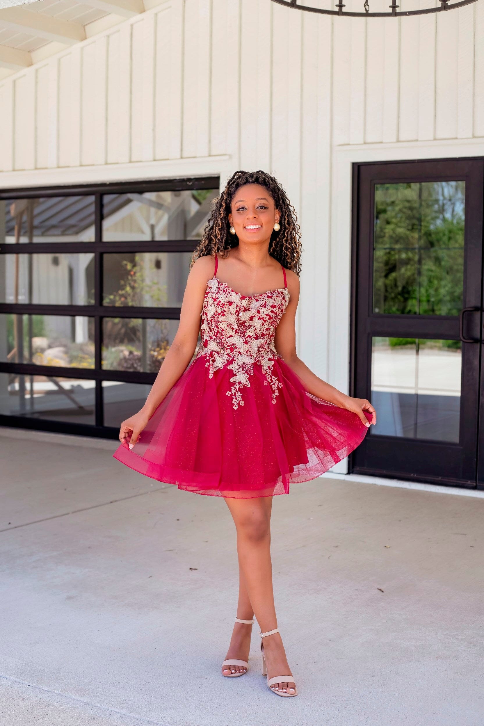 3D Butterfly Short Sleeveless A-line Dress by Juliet 902 - product image 9