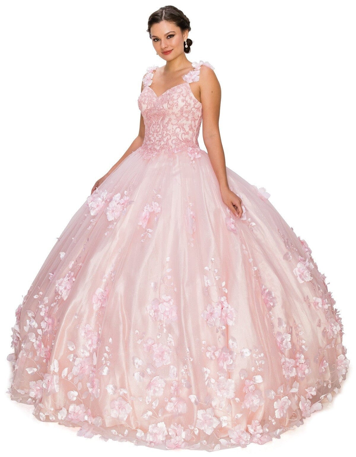 3D Floral Cape Ball Gown by Cinderella Couture 8030J - product image 5
