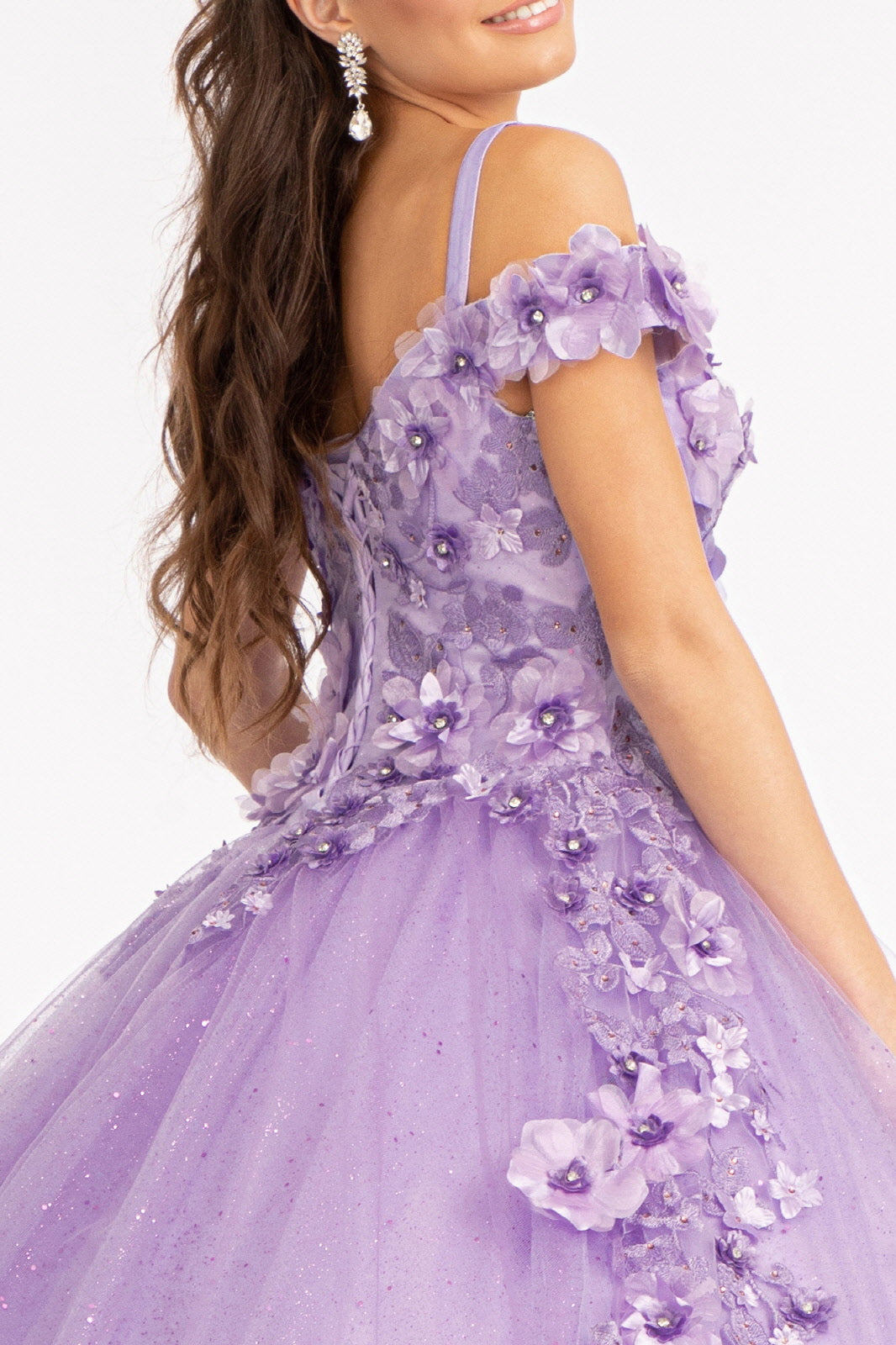 3D Floral Cold Shoulder Ball Gown by Elizabeth K GL1988 - product image 8