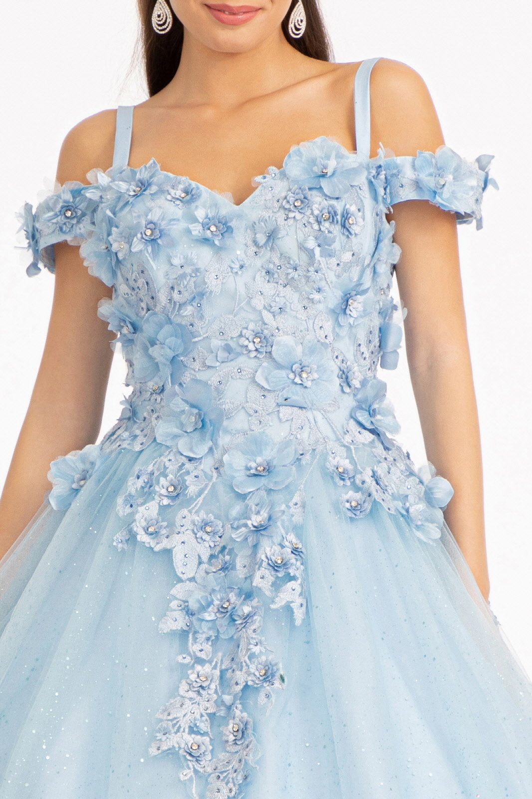 3D Floral Cold Shoulder Ball Gown by Elizabeth K GL1988 - product image 12