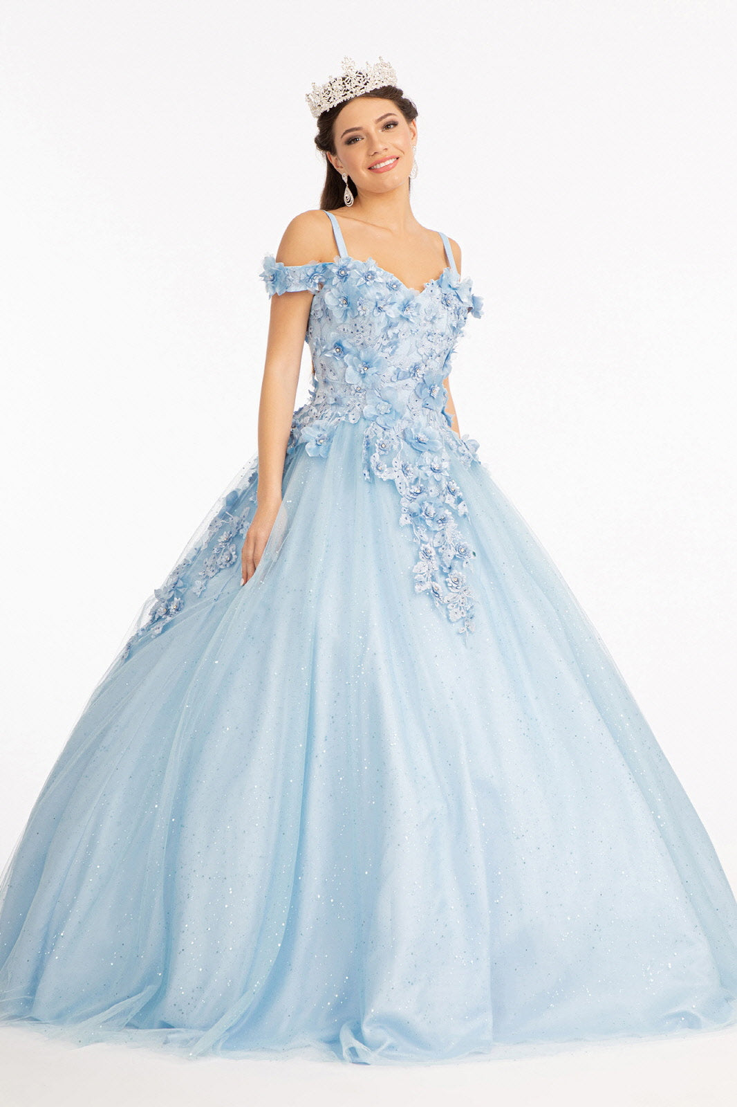 3D Floral Cold Shoulder Ball Gown by Elizabeth K GL1988 - product image 11